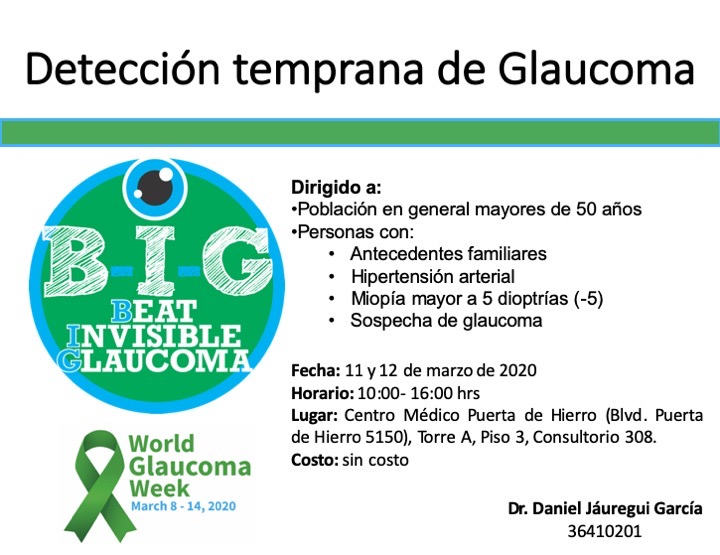 CAMPAÑA DE DETECCIÓN OPORTUNA DE GLAUCOMA 2020