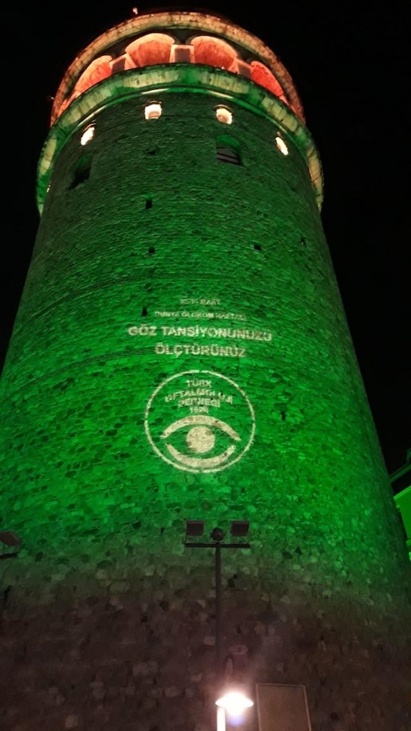 Lighting Galata Tower in Istanbul TURKEY